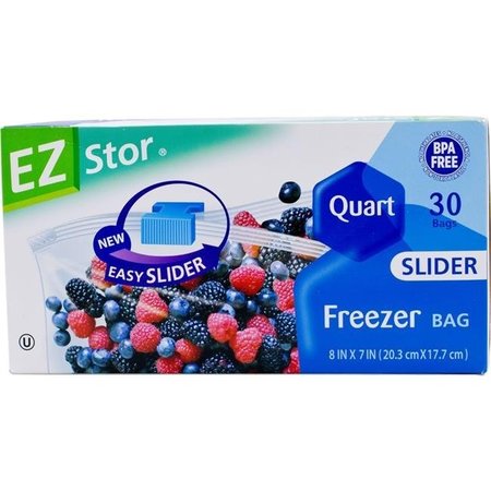 EZ-STOR EZ-Stor 6034061 1 qt. Slider Freezer Storage Bag; Clear - Pack of 30 6034061